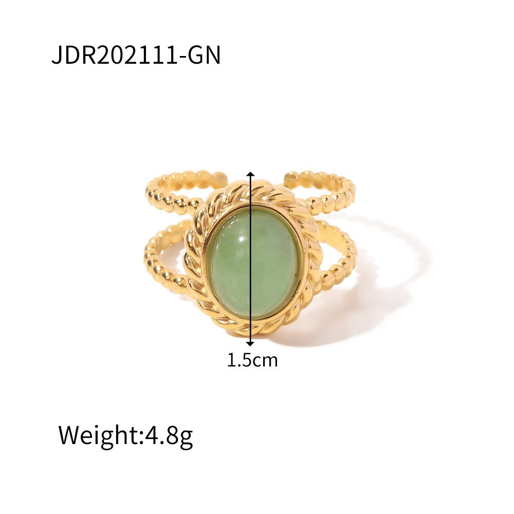 Retro style titanium steel ring women's niche design high-end open ring fashionable personality