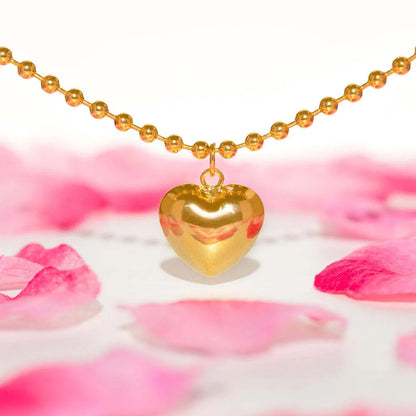 Titanium Steel Heart Pendant Copper Necklace