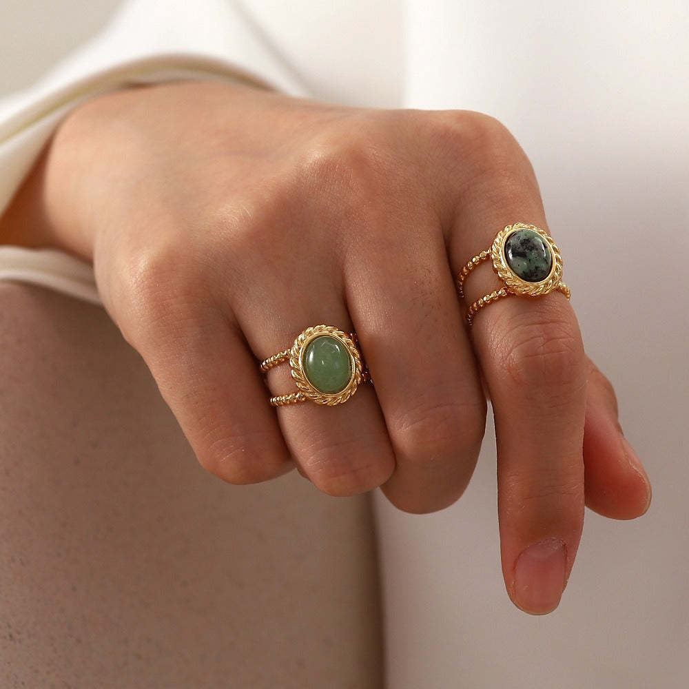 Retro style titanium steel ring women's niche design high-end open ring fashionable personality